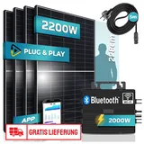 sunniva Balkonkraftwerk 2200/2000W Solaranlage mit 2000W Astro-Energy Micro Wechselrichter 4 x 550 W