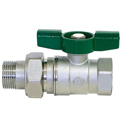 Trinkwasser Kugelhahn mit Flügelgriff und Verschraubung 3/4" AG