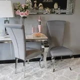 Glamour Stuhl Ottavio Dark Grey - moderner Barock-Polsterstuhl