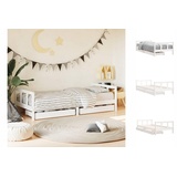 vidaXL Kinderbett Kinderbett mit Schubladen Weiß 90x200 cm Massivholz Kiefer weiß