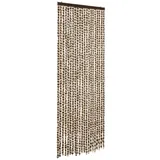 vidaXL Fliegenvorhang 90 x 200 cm Beige und Braun