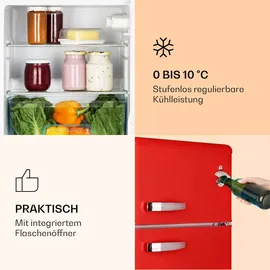 Klarstein Irene Retro-Kühl-Gefrierkombination (85 l, 860 mm hoch, Rot)