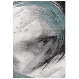 TaraCarpet Teppich Moderner Designerteppich TC-Fashion 6116 Circle in grau, blau, beige, rechteckig, Höhe: 12 mm, Kurzflor Kreise blau Wohnzimmer Schlafzimmer Kinderzimmer 160x220 cm blau|grau 160 cm x 220 cm x 12 mm