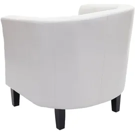 Mendler Sessel Newport T810, Loungesessel Clubsessel Chesterfield, Kunstleder ~ weiß