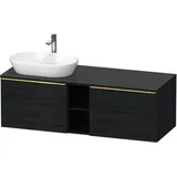 Duravit D-Neo Konsolenwaschtischunterbau wandhängend Eiche Schwarz Matt 1400x550x459 mm - DE4950L341 DE4950L34160000