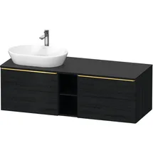 Duravit D-Neo Konsolenwaschtischunterbau wandhängend Eiche Schwarz Matt 1400x550x459 mm - DE4950L341 DE4950L34160000