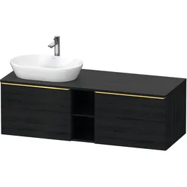 Duravit D-Neo Konsolenwaschtischunterbau wandhängend Eiche Schwarz Matt 1400x550x459 mm - DE4950L341 DE4950L34160000