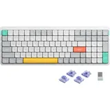 nuphy Air96 V2 Mechanische Tastatur Kabellos mit niedrigem Profil,100 Tasten RGB Hot-Swap Tastatur unterstützt 2.4GHz Wireless/Bluetooth/USB-C für PC/Laptop/Windows/Mac-White Gateron Wisteria Switch