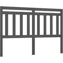 vidaXL Kopfteil Grau 126x4x100 cm Massivholz Kiefer