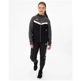 Jako Damen Kapuzenjacke Iconic Schwarz/Anthrazit 44