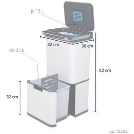SVITA Sensor-Mülleimer 60L Selbstreinigungsfunktion und Aktivkohle-Filter Silber