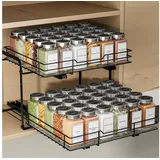 ZDDLOINP Gewürzregal Ausziehbar 2 Etagen 0 x 0 x 0 cm Schwarz