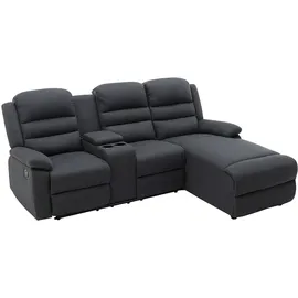 vente-unique Eckcouch Polyester 2-Sitzer Anthrazit