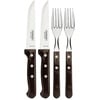 Steakbesteck Gaucho, Set 4-teilig, mit 2 Steakmessern und 2 Steakgabeln, Edelstahl, Echtholzgriff, FSC