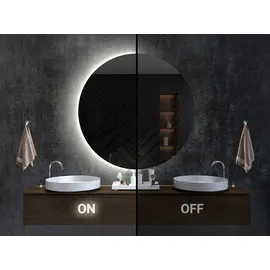 Tulup LED-Lichtspiegel Ø40 cm Badspiegel Dekospiegel Runder Spiegel mit LED-Hintergrundbeleuchtung (Warmweiß 3000K)