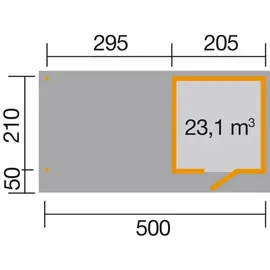 Weka Designhaus wekaLine 172 B 5,00 x 2,10 m anthrazit