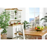 Großes Mexico Buffet Vitrine Anrichte, Pinie weiss / honig, Landhausstil shabby Möbel