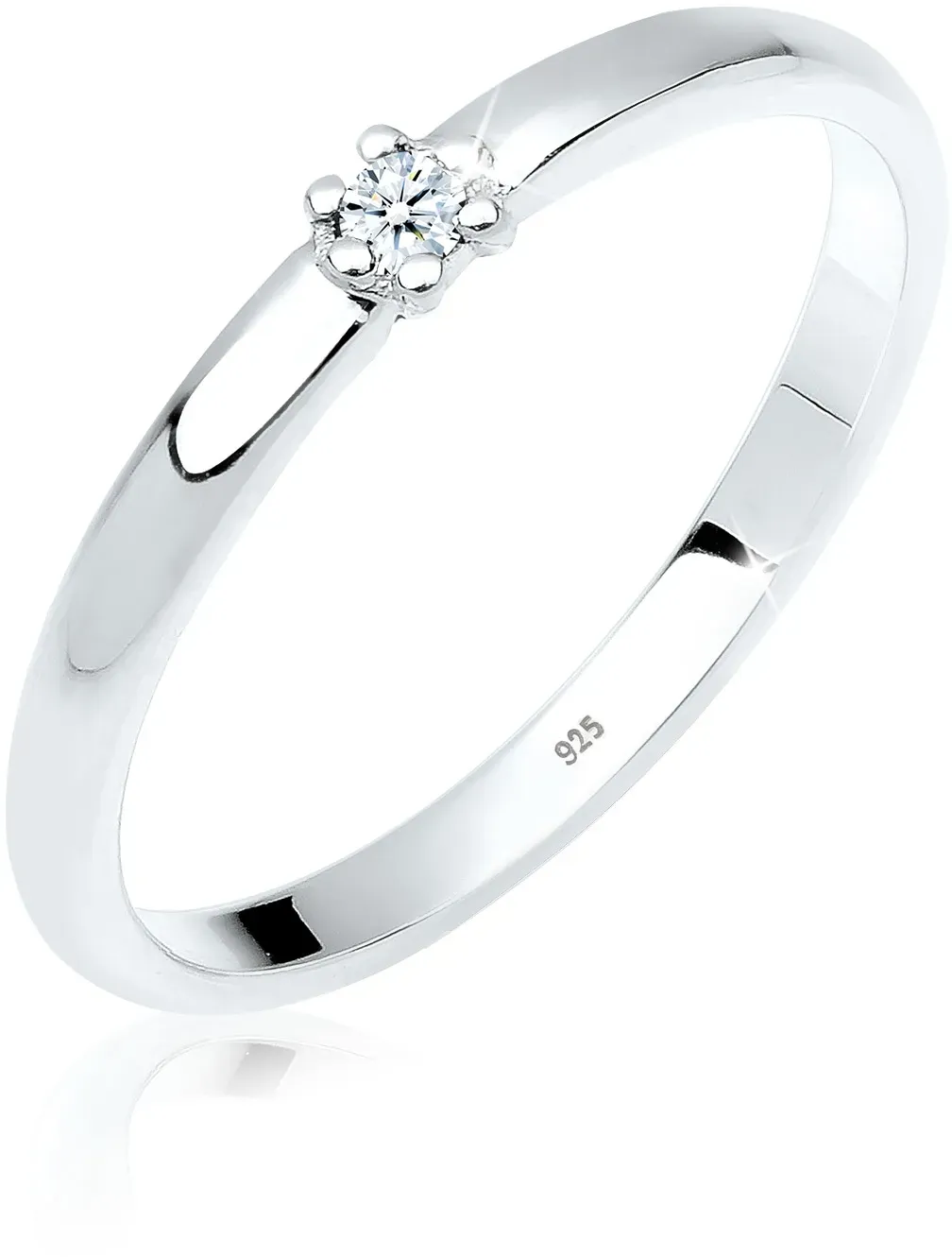 Elli DIAMONDS Trauring »Ring Elli DIAMONDS Ring Verlobungsring Diamant 0.03 ct. 925 Silber« Elli DIAMONDS Weiß 52