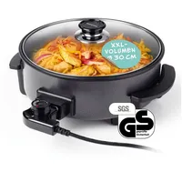 GOURMETmaxx elektrische Pizza-Pfanne mit Thermostat, Glasdeckel & Antihaftbeschichtung |