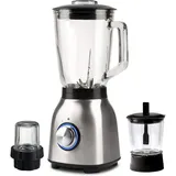 ibettertec Standmixer Standmixer, Smoothie Maker, Multifunktion Blender elektrisch, 400,00 W, 3-in-1 Standmixer Mixer Smoothie Maker für Püree silberfarben