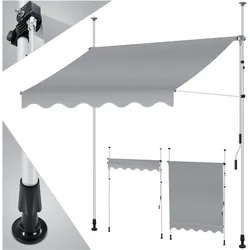 KESSER® Klemmmarkise mit Handkurbel Balkon, Balkonmarkise ohne Bohren, UV-beständig höhenverstellbar wasserabweisend , Sonnenschutz, Terrassenüberdachung , einfache Montage