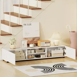 Costway TV-Lowboard 160 x 35 x 30 cm Braun Holz