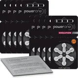 60 Power One Evolution Hörgerätebatterien m. Reinigungstuch P13 10x 6er Pack