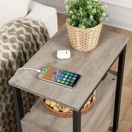 luxuskollektion Beistelltisch mit Ladestation und USB-Anschluss, Steckdose