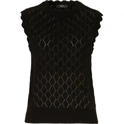 bonprix Pullunder in Häkel-Optik, schwarz, 48/50 (XL), mit Baumwolle