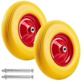 Tectake Schubkarrenrad Vollgummi gelb 2er Set