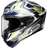 Shoei X-SPR Pro Escalate, Integralhelm - Weiß/Dunkelblau/Grau/Neon-Gelb - S