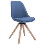 CLP Esszimmerstuhl Troyes Stoff Square, drehbar, eckige Holzbeine blau