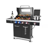 El Fuego El Fuego® Gasgrill "KINGSTON" | 4 + 1 Brenner | Infrarotbrenner | 2 Brenner + 2 Hochleistungsbrenner | LED-Beleuchtung | mit Sichtfenster | Brenner aus Edelstahl | inkl. Abdeckhaube | AY 505