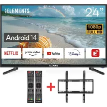 KB Elements KB ELEMENT 24 Zoll Smart TV, LED FULL HD, DVB-T2/S2, Android 14, Frameless - Schwarz