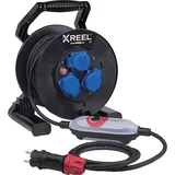 PCE PRCD-S+Sicherheitskabeltrommel XREEL 250, 3x Schukosteckdose, H07RN-F 3G1,5 - 25m Kabel