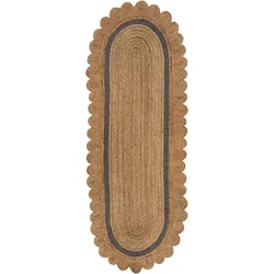 Läufer FLAIR RUGS "Grace", grau (grau, natur), B:80cm H:5mm L:230cm, Jute, Teppiche