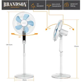 Brandson 45,5 cm Standventilator Weiß