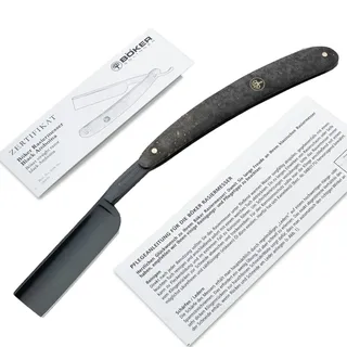 Böker Manufaktur Solingen Black Amboina Rasiermesser mit einer hochfesten Kohlenstoffstahl Klinge - Heft aus exotischem Amboina Holz