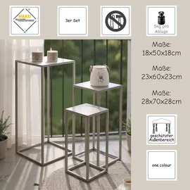 Haku-Möbel Blumensäule 3er Set 18 x 50 cm Grau
