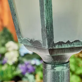hofstein Wegeleuchte Metall/Glas 1x E27 IP44 spritzwassergeschützt schwarz-grün