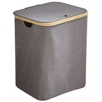 Svita Sade Wäschekorb Wäschetruhe faltbar mit Deckel Bambus Bad Schlafzimmer