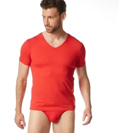 Bruno Banani Herren V-Shirt rot Mikrofaser/Funktion unifarben, rot, NOS