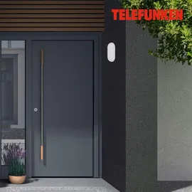 Telefunken Außenwandleuchte Kunststoff 20 cm 15 W inkl. LED-Lampe schwarz