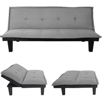 Mendler 3er-Sofa HWC-C87, Couch Schlafsofa Gästebett Bettsofa Klappsofa, Schlaffunktion 170x100cm ~ Textil, hellgrau