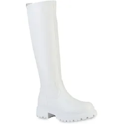 Damen Plateaustiefel in Weiss