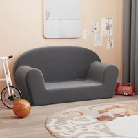 Kindersofa 2-sitzer Anthrazit Weich Plüsch