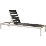 Beliani Nardo Gartenliege 198 x 64 x 29 cm Schwarz