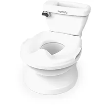 Ingenuity My Size Töpfchen, Realistisches 2-in-1 Kinder-Töpfchen mit Spülgeräusch, Abnehmbarem Toilettensitz, Leicht zu Reinigen, Mit Stauraum, Für das Töpfchentraining, Ab 18M bis 23Kg (Weiß)