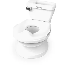 Ingenuity My Size Töpfchen, Realistisches 2-in-1 Kinder-Töpfchen mit Spülgeräusch, Abnehmbarem Toilettensitz, Leicht zu Reinigen, Mit Stauraum, Für das Töpfchentraining, Ab 18M bis 23Kg (Weiß)