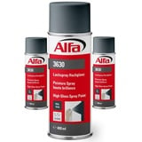 Alfa Lackspray 400 ml für Innen und Außen - Sprühlack zum Lackieren und Dekorieren, hohe Deckkraft Farbspray, Sprühdose, Made in Germany (3, RAL 7016 Anthrazit Hochglanz)